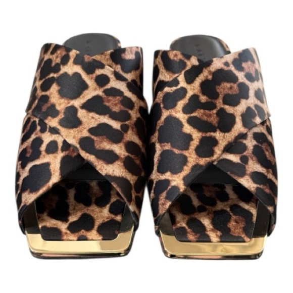 Katy Perry Collections Shoes - Katy Perry Leopard Print Satin Slide Sandals · Size 10